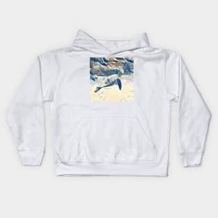 Cute turtle painting (sea turtle, ocean, sea and beach) Kids Hoodie